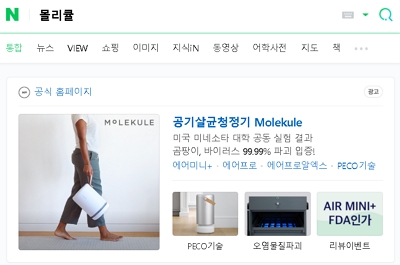 신생 브랜드의 네이버브랜드검색 화면